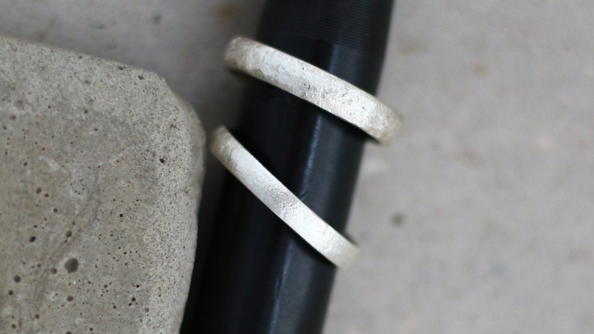 Silber Eheringe (925) | strukturierter Oberfläche | 3 mm 4 mm - Goldschmiede Miret