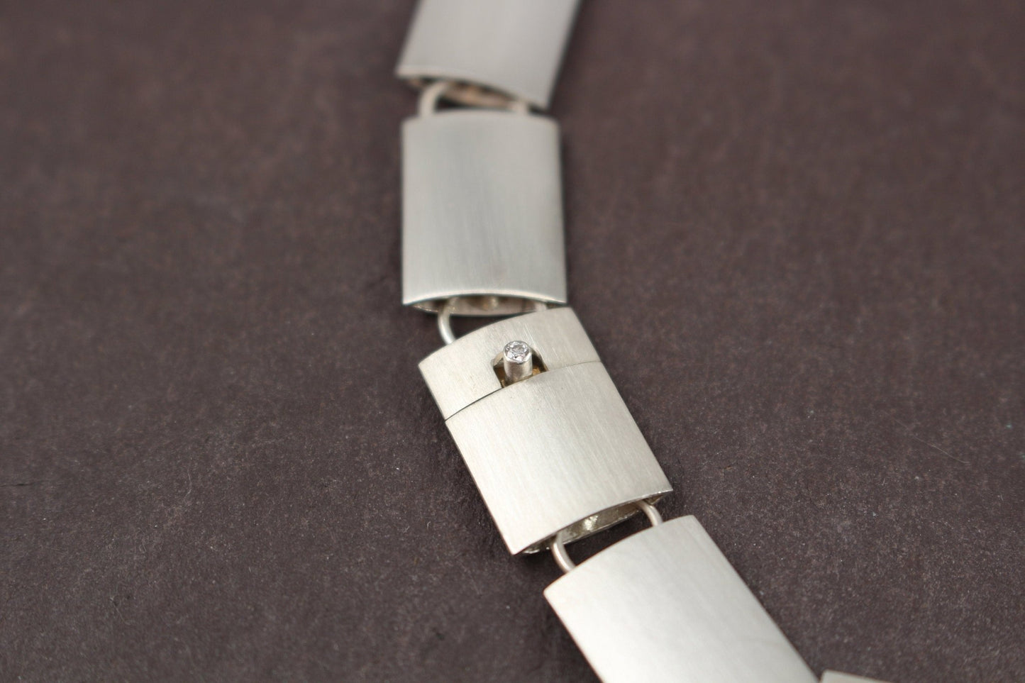 Silberkette mit Gelbgold/Brillant | handgefertigt - Goldschmiede Miret
