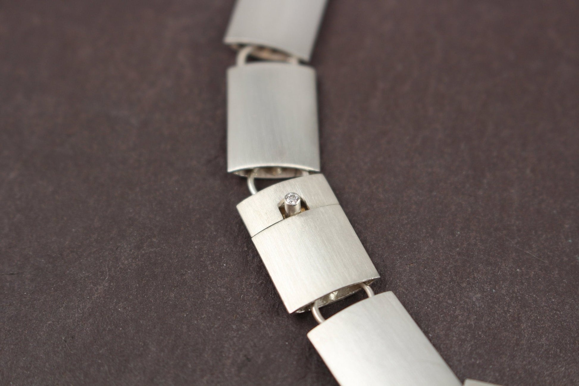 Silberkette mit Gelbgold/Brillant | handgefertigt - Goldschmiede Miret