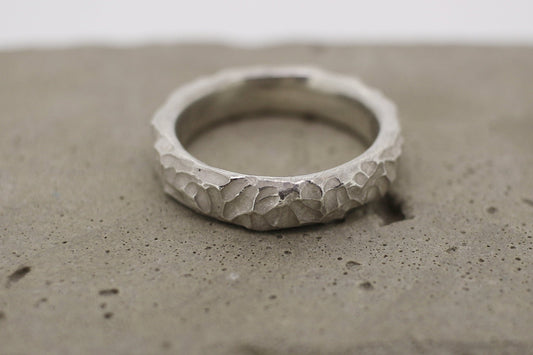 Silberring | Männerring | Oberflächenstruktur - Goldschmiede Miret