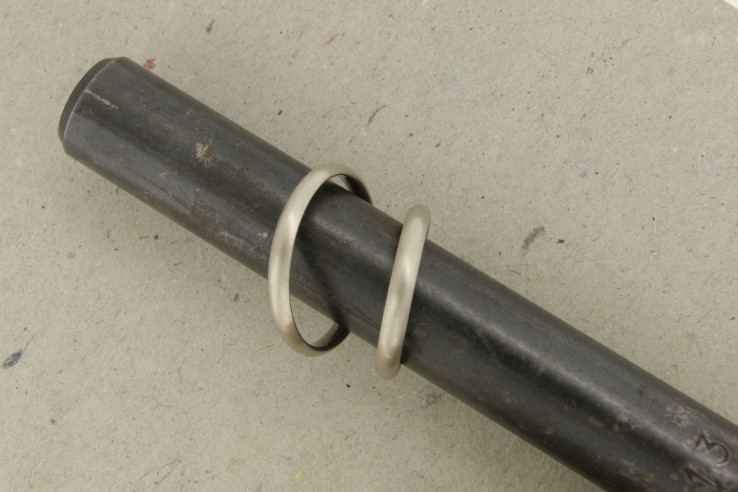 Weißgold Eheringe (333/585/750/Fairtrade) | 3mm | schmal, oval, gerundet, klassisch - Goldschmiede Miret