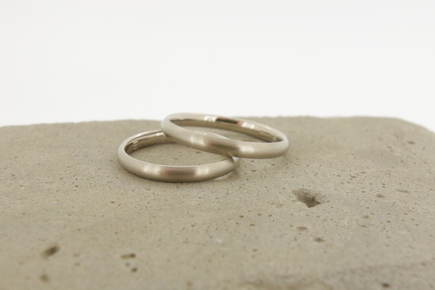 Weißgold Eheringe (333/585/750/Fairtrade) | 3mm | schmal, oval, gerundet, klassisch - Goldschmiede Miret